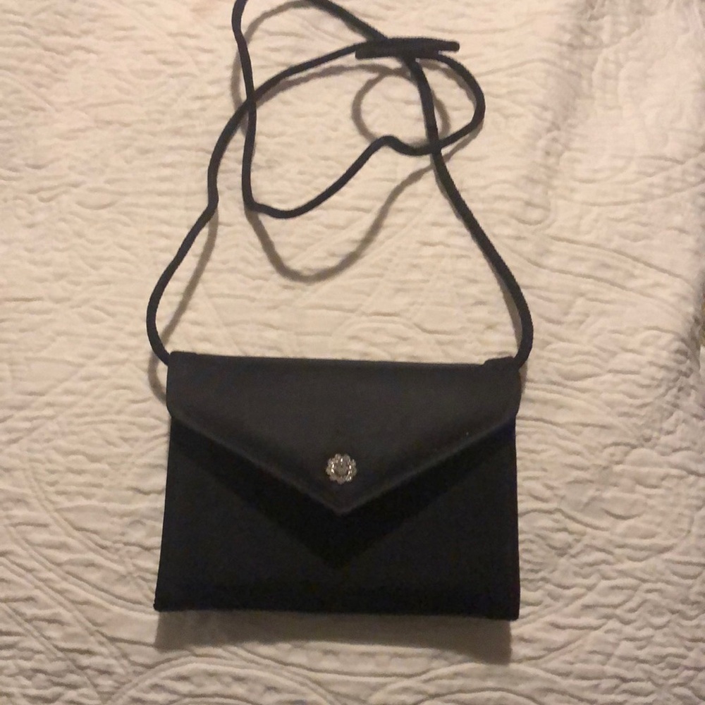 Satin Black Evening Bag Mini